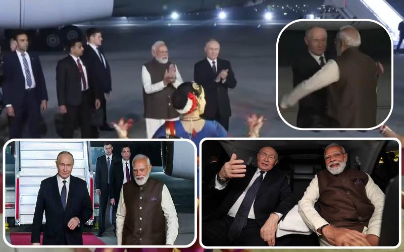 روسی صدر پوتن کا دورہ بھارت: پی ایم مودی نے ہوائی اڈےپرکیا پرتپاک استقبال